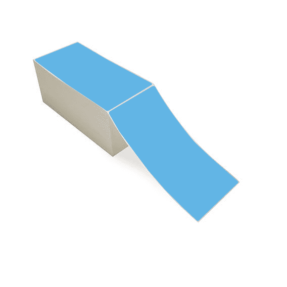 4" x 8" Dark Blue - Thermal Transfer Labels - Fanfold - Removable Adhesive