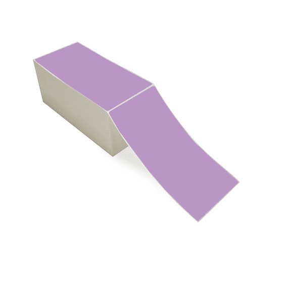 4" x 8" Grape - Direct Thermal Labels - Fanfold - Freezer Grade Adhesive