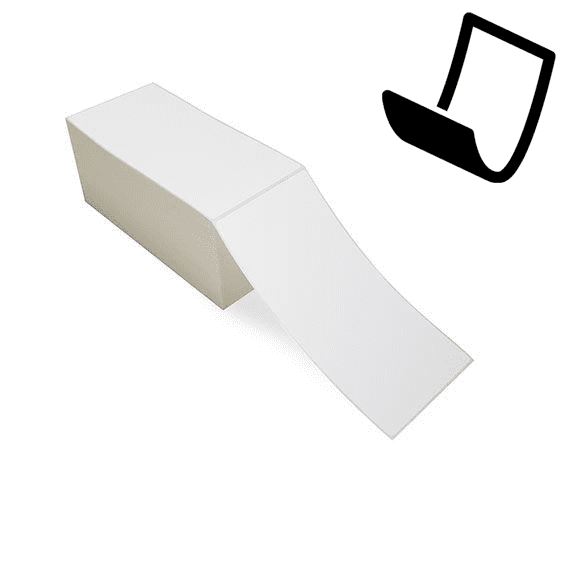 4" x 8" Blockout - Thermal Transfer Labels - Fanfold - Freezer Grade Adhesive