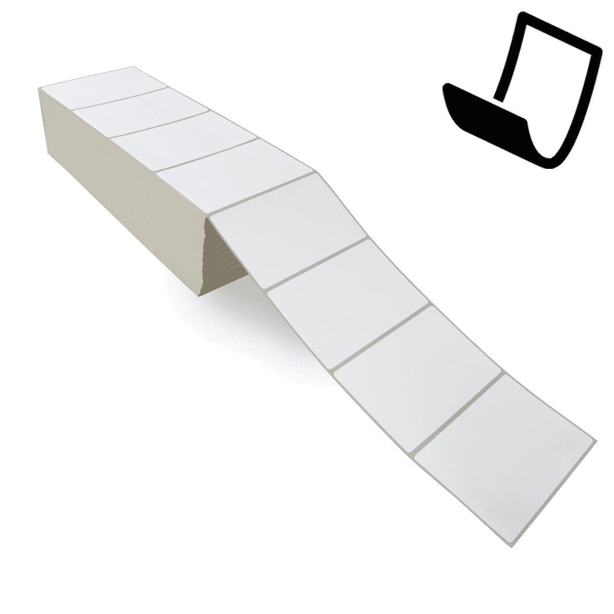 5" x 3" Blockout - Thermal Transfer Labels - Fanfold