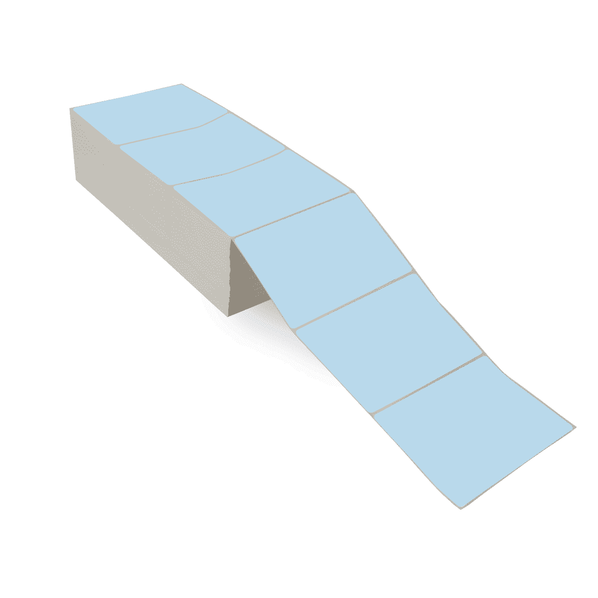 6" x 4" Blue - Thermal Transfer Labels - Fanfold - Acrylic