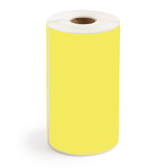 4" x 3" Yellow - Direct Thermal Labels - 0.75" Core