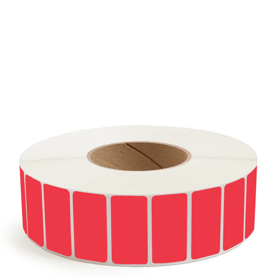 2" x 1" Red - Thermal Transfer Labels - 3" Core - Removable Adhesive