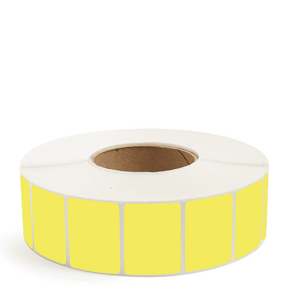 2" x 1.5" Yellow - Thermal Transfer Labels - 3" Core - Removable Adhesive