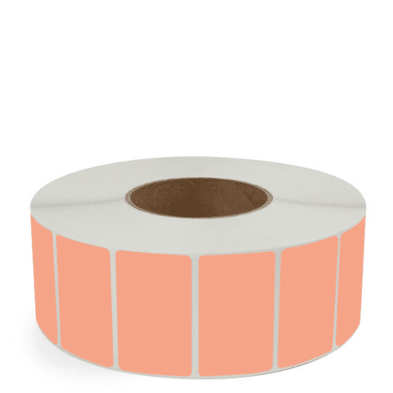 2.5" x 1.5" Fluorescent Orange - Thermal Transfer Labels - 3" Core - Removable Adhesive