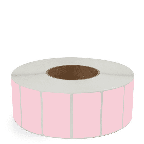 2.5" x 1.5" Pink - Thermal Transfer Labels - 3" Core - Removable Adhesive