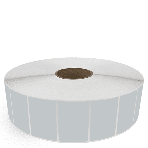 3" x 2" Gray - Thermal Transfer Labels - 3" Core / 12" Outer Diameter (No Perf) - Removable Adhesive