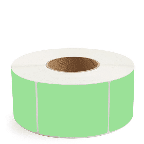 3" x 4" Fluorescent Green - Thermal Transfer Labels - 3" Core