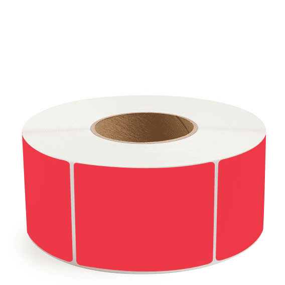 3" x 4" Red - Thermal Transfer Labels - 3" Core