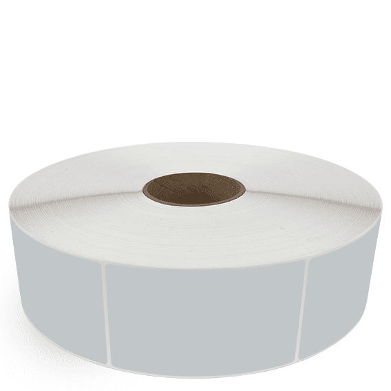 3" x 5" Gray - Thermal Transfer Labels - 3" Core / 12" Outer Diameter (No Perf) - Removable Adhesive