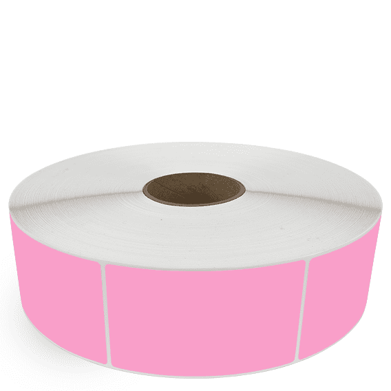 3" x 5" Hot Pink - Direct Thermal Labels - 3" Core / 12" Outer Diameter (No Perf) - Acrylic