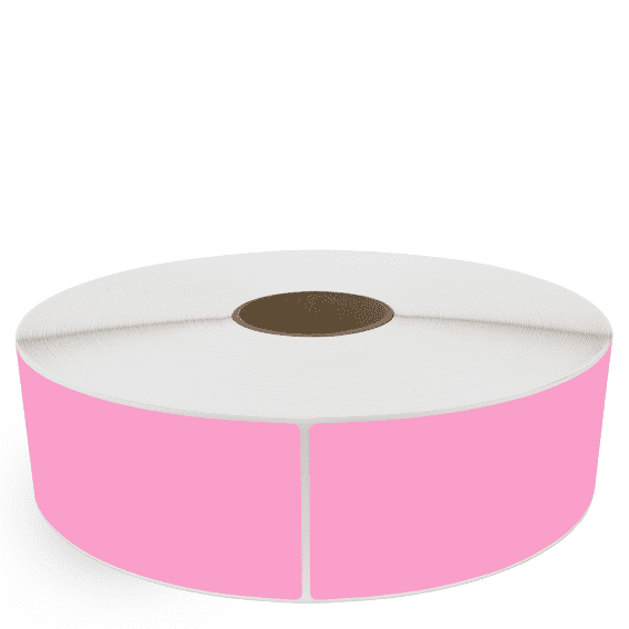 3" x 10" Hot Pink - Thermal Transfer Labels - 3" Core / 12" Outer Diameter (No Perf) - Freezer Grade Adhesive