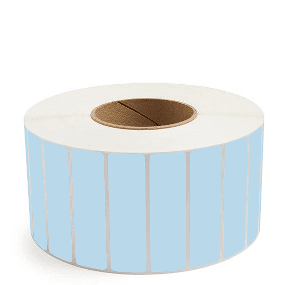 3.5" x 1" Blue - Thermal Transfer Labels - 3" Core - Freezer Grade Adhesive