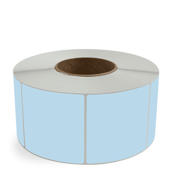 3.5" x 3.5" Blue - Direct Thermal Labels - 3" Core - Acrylic