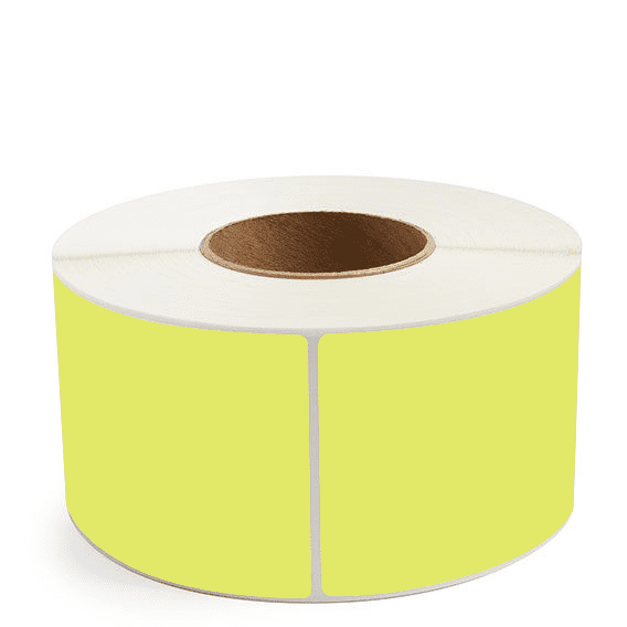 3.5" x 8" Chartreuse - Thermal Transfer Labels - 3" Core