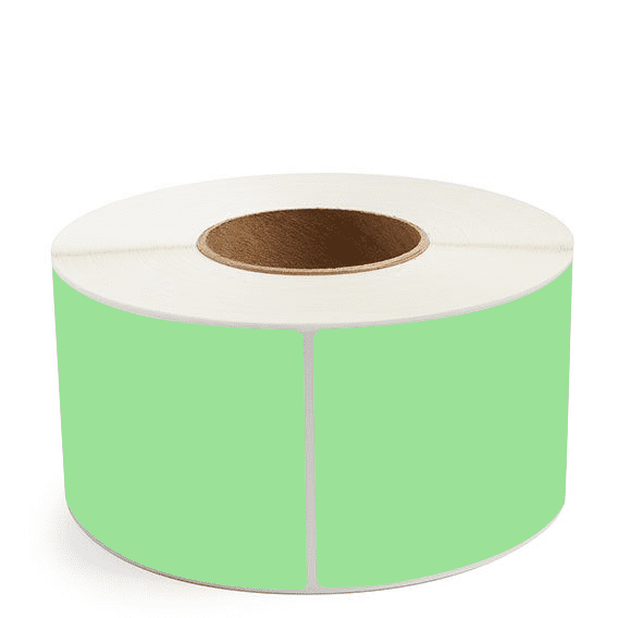 3.5" x 8" Fluorescent Green - Thermal Transfer Labels - 3" Core - Removable Adhesive