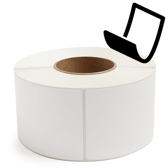 3.5" x 8" Blockout - Thermal Transfer Labels - 3" Core - Removable Adhesive