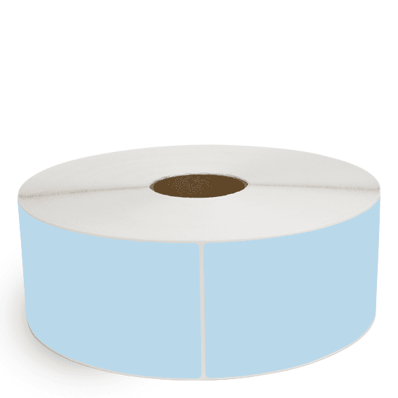 4" x 13" Blue - Thermal Transfer Labels - 3" Core / 12" Outer Diameter (No Perf) - Removable Adhesive