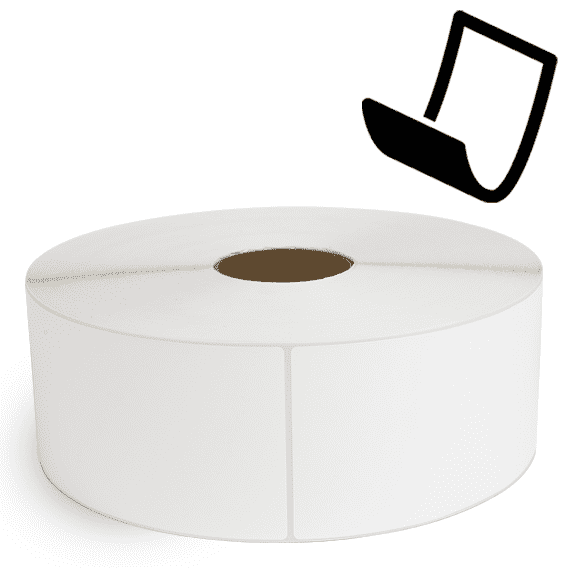 4" x 13" Blockout - Thermal Transfer Labels - 3" Core / 12" Outer Diameter (No Perf) - Freezer Grade Adhesive