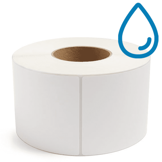 4" x 13" Polypropylene - Direct Thermal Labels - 3" Core - Acrylic