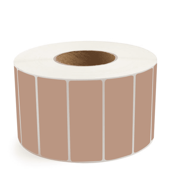 4" x 1.5" Brown - Thermal Transfer Labels - 3" Core - Removable Adhesive