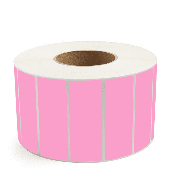 4" x 1.5" Hot Pink - Thermal Transfer Labels - 3" Core - Freezer Grade Adhesive