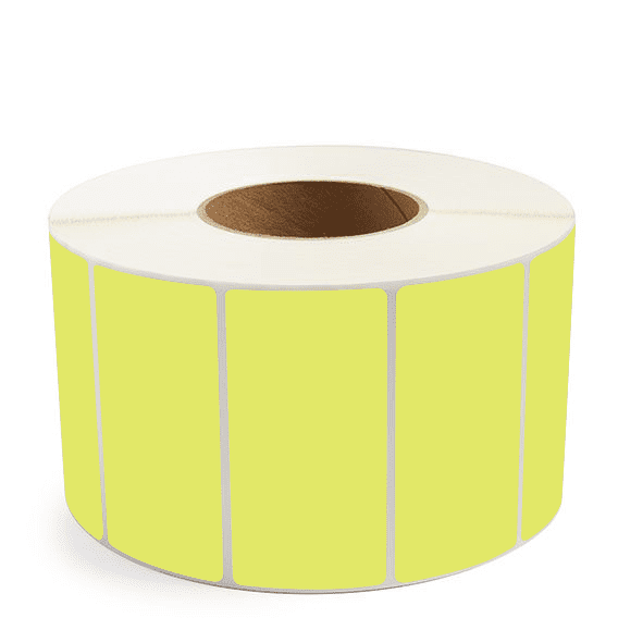 4" x 2" Chartreuse - Direct Thermal Labels - 3" Core (No Perf) - Removable Adhesive