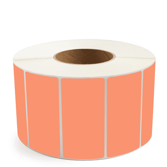4" x 2" Orange - Thermal Transfer Labels - 3" Core - Acrylic