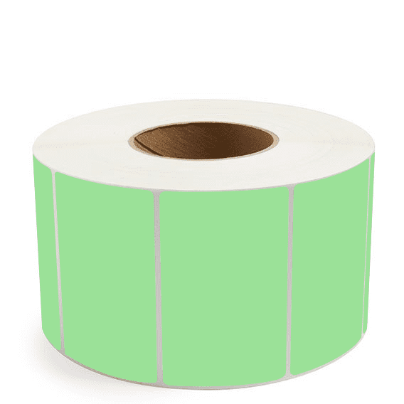 4" x 2.5" Fluorescent Green - Direct Thermal Labels - 3" Core - Freezer Grade Adhesive