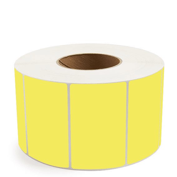 4" x 2.5" Yellow - Direct Thermal Labels - 3" Core