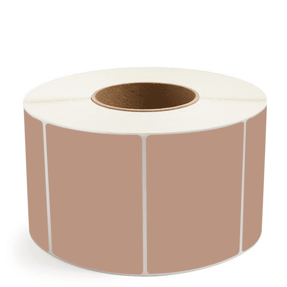 4" x 3" Brown - Thermal Transfer Labels - 3" Core (No Perf) - Freezer Grade Adhesive