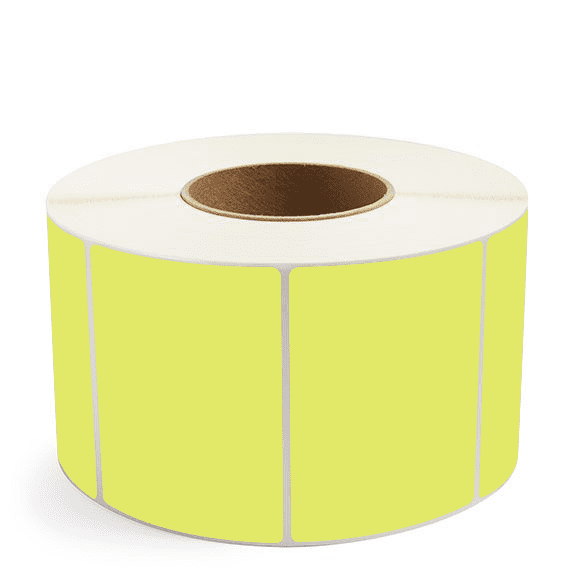 4" x 3" Chartreuse - Direct Thermal Labels - 3" Core (No Perf) - Removable Adhesive