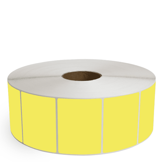 4" x 3" Yellow - Thermal Transfer Labels - 3" Core / 12" Outer Diameter (No Perf)