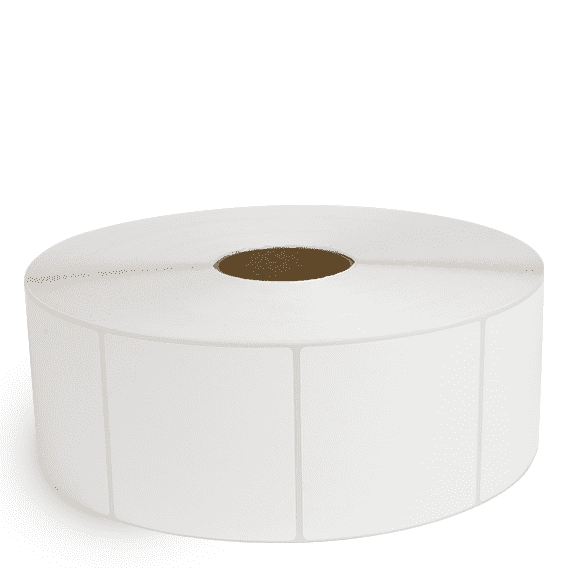 4" x 4" White - Thermal Transfer Labels - 3" Core / 12" Outer Diameter (No Perf) - Freezer Grade Adhesive