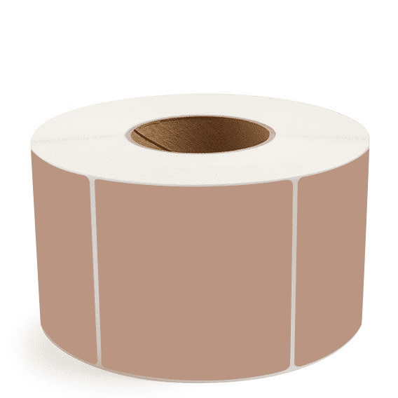 4" x 4" Brown - Direct Thermal Labels - 3" Core - Freezer Grade Adhesive