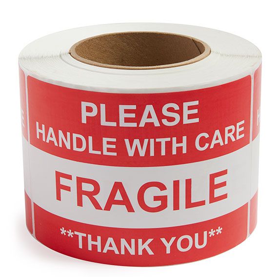 Fragile Handle With Care - Preprinted Labels