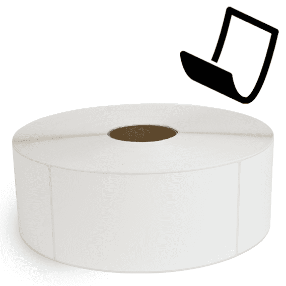 4" x 8" Blockout - Thermal Transfer Labels - 3" Core / 12" Outer Diameter (No Perf) - Removable Adhesive