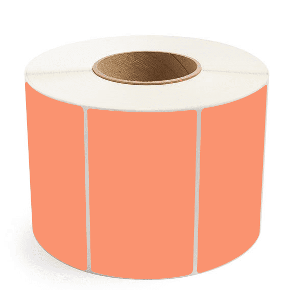5" x 3" Orange - Thermal Transfer Labels - 3" Core - Acrylic