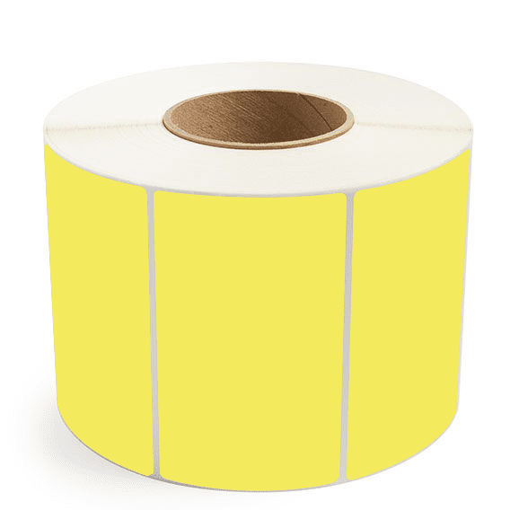 5" x 3" Yellow - Thermal Transfer Labels - 3" Core - Removable Adhesive