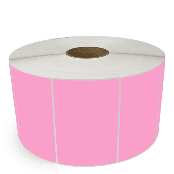 6" x 4" Hot Pink - Thermal Transfer Labels - 3" Core / 12" Outer Diameter (No Perf)