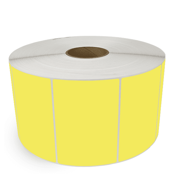 6" x 4" Yellow - Direct Thermal Labels - 3" Core / 12" Outer Diameter (No Perf) - Acrylic