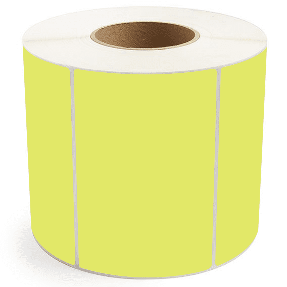6" x 4" Chartreuse - Thermal Transfer Labels - 3" Core - Freezer Grade Adhesive
