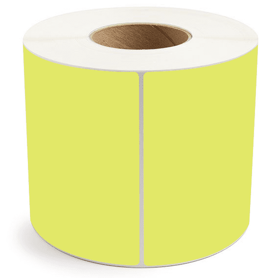 6" x 6" Chartreuse - Direct Thermal Labels - 3" Core - Removable Adhesive