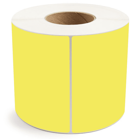 6" x 6" Yellow - Direct Thermal Labels - 3" Core