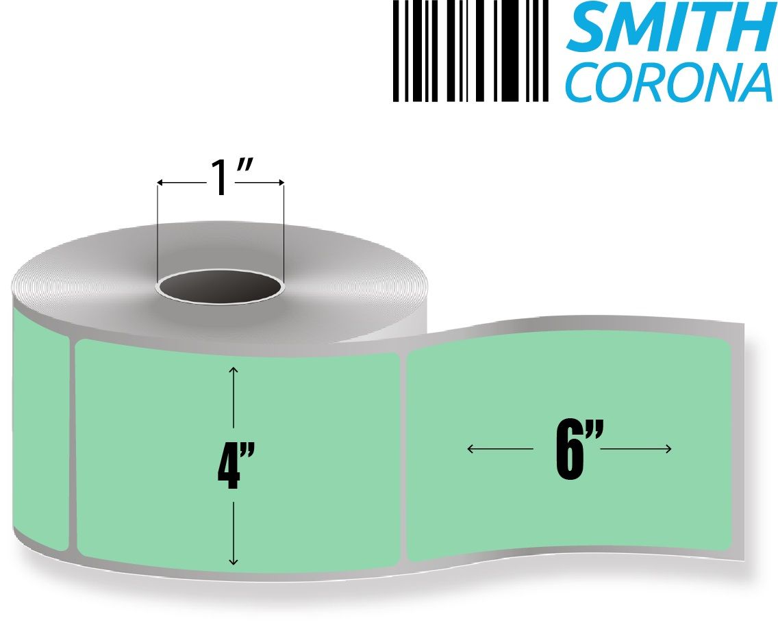4" x 6" Green Direct Thermal Labels 1" Core Lowest Prices Online