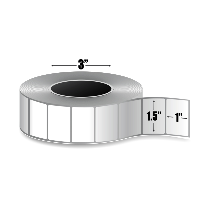 1.5x1 Thermal Transfer Labels 3" Core Lowest Prices Online