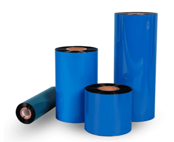 four thermal transfer ribbons stacked next to each other