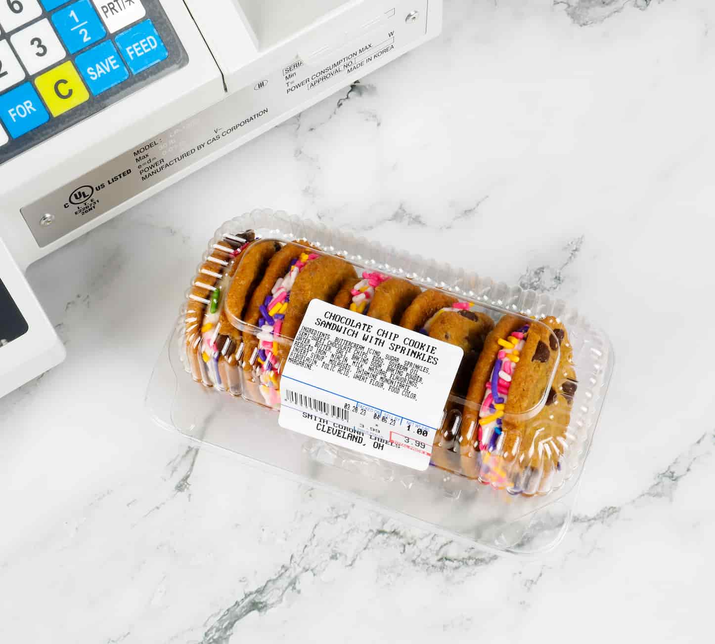 a labeled package of cookie sandwiches