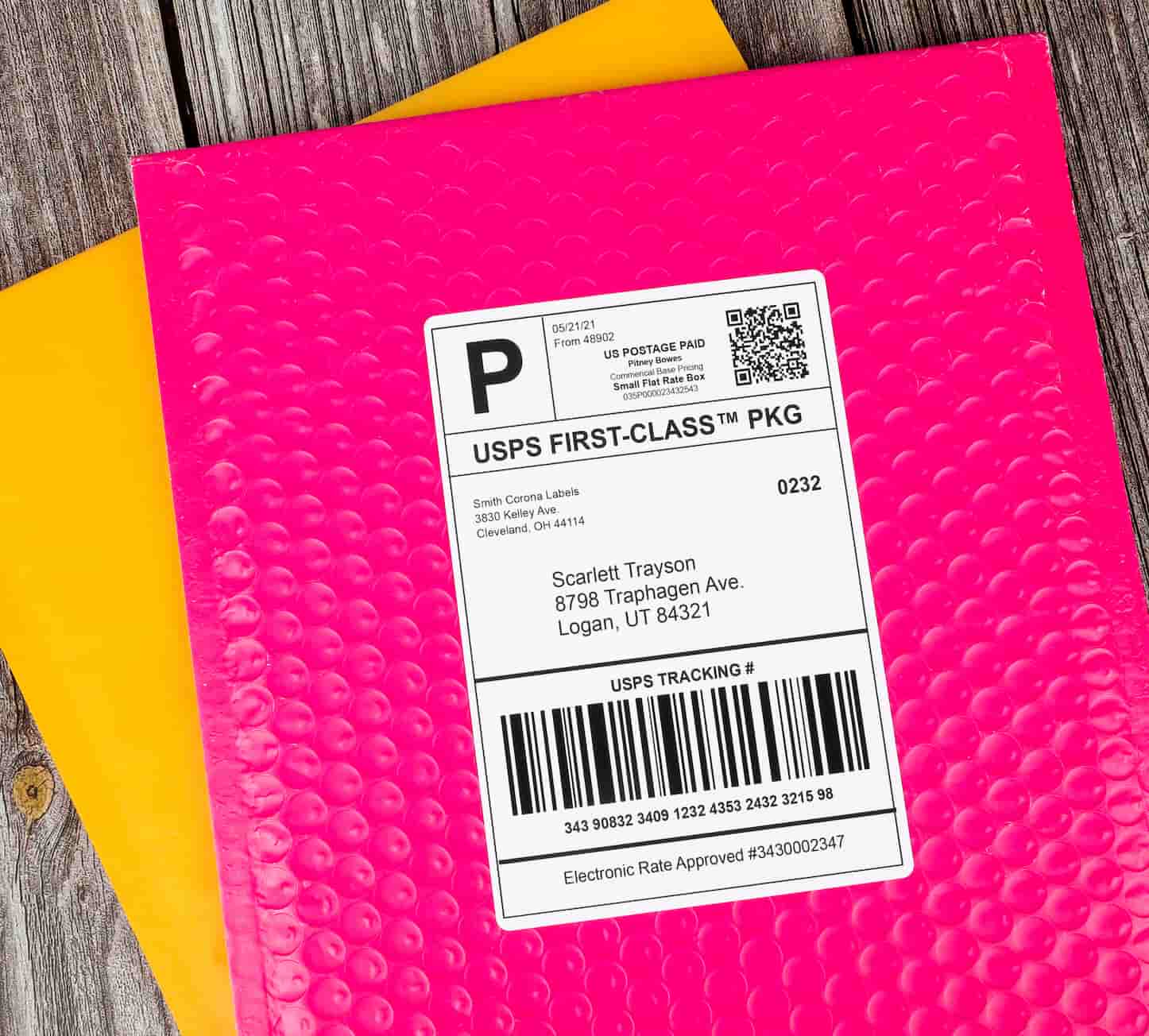 a labeled padded envelope