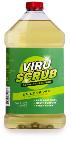 a bottle of disinfectant